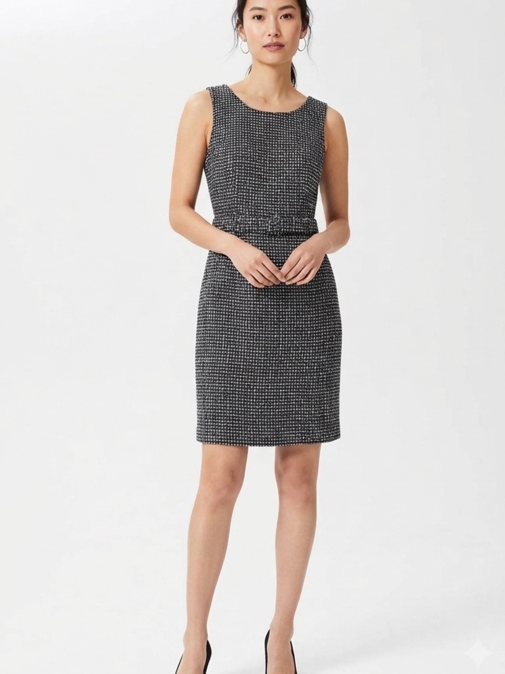 Banana Republic Black and White Tweed Sheath Dress